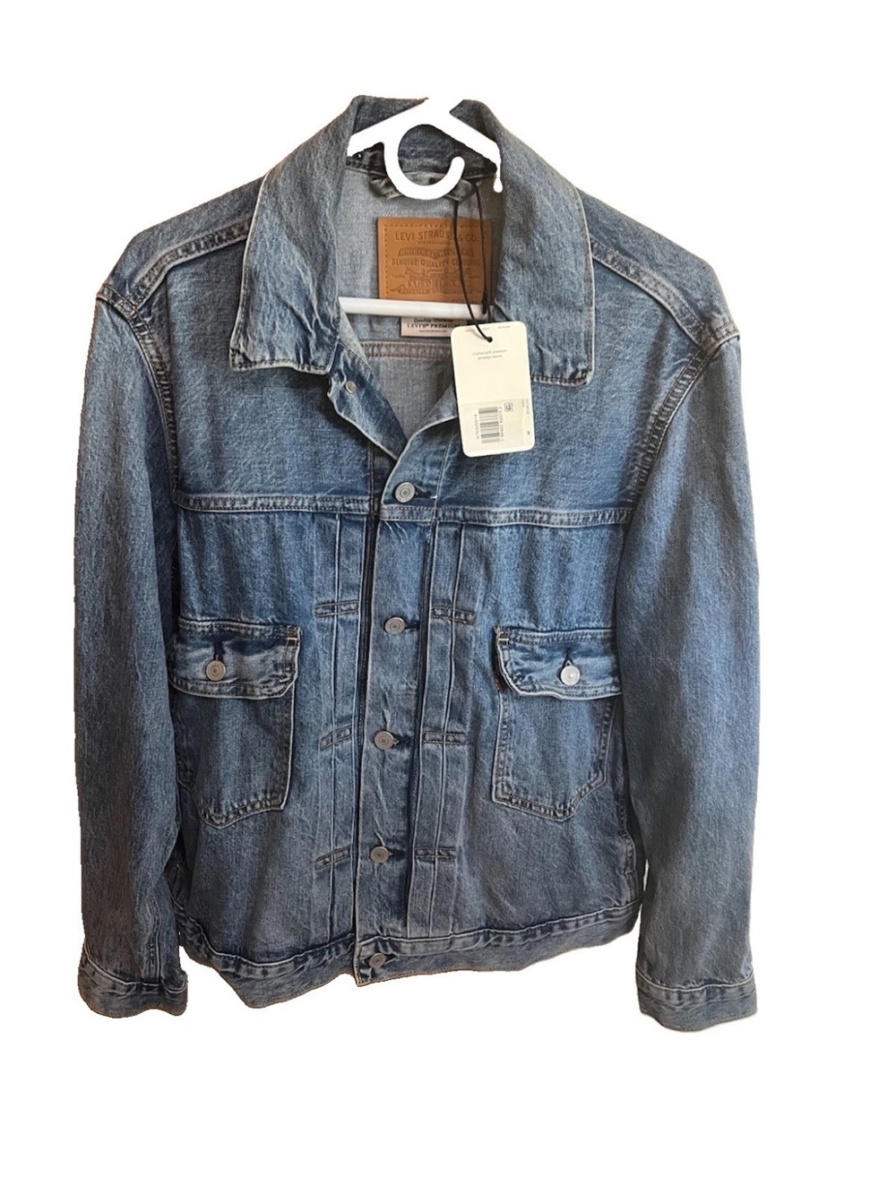 Levi’s Premium Type II Selvedge Trucker Jacket NWT Medium Blue Sky A7632-0014